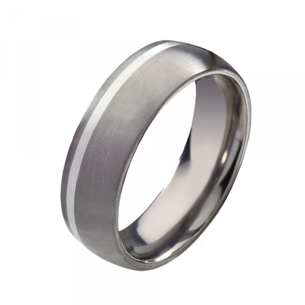 Preview: Wunderbarer Herrenring aus Titan und Silber T173