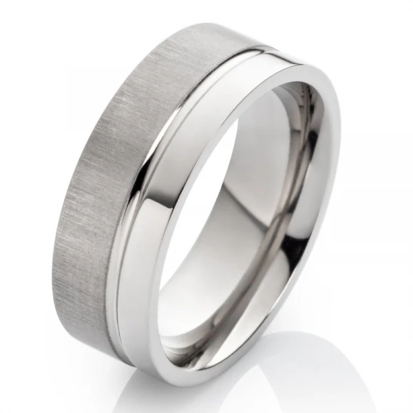 Herrenring Titanring HT150 ohne Stein mit Gravur