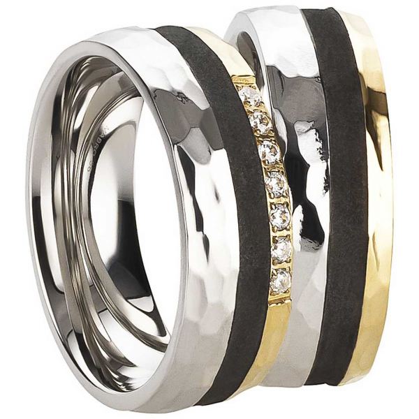 Partnerringe Edelstahl AB3210-AB3211 und Gravur