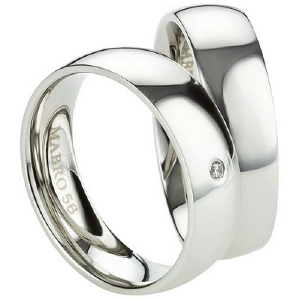 Preview: Elegante Edelstahlringe für Paare AB2432-AB2433