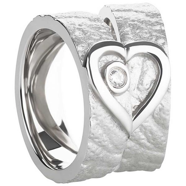 Partnerringe Edelstahl AB3408-AB3409 mit Herz