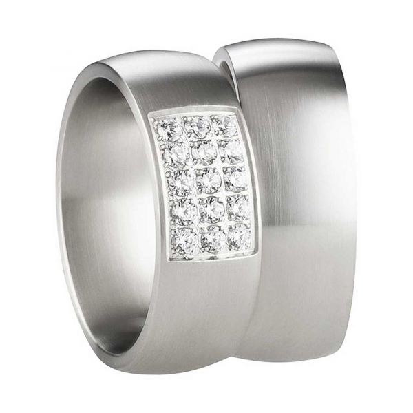 Preview: Edelstahlringe mit Zirkonia Steinen AB3132-AB3133