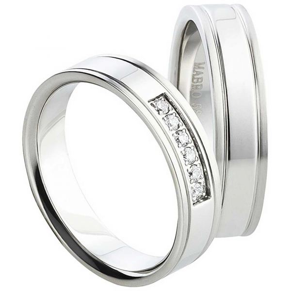 Preview: Edelstahlringe mit Zirkonia Stein AB1556-AB1557