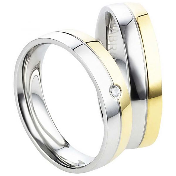 Preview: Edelstahl Partnerringe schlicht Design AB3116-AB3117
