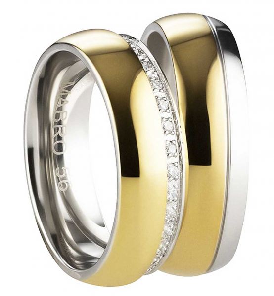 Preview: Edelstahlringe mit Zirkonia Stein AB3138-AB3139