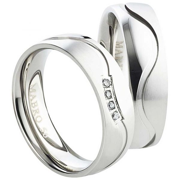 Preview: Partnerringe Edelstahl edles Finish AB1758-AB1759