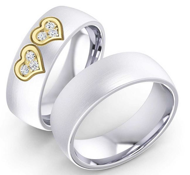 Preview: Edelstahl Partnerringe für echte Liebe AB3734-AB3735