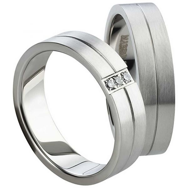 Preview: Elegante Partnerringe Edelstahl matt AB816-AB817