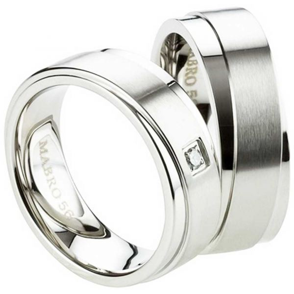 Preview: Partnerringe Edelstahl schlicht poliert AB2434-AB2435