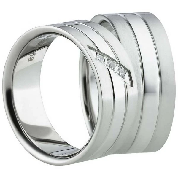 Partnerringe Edelstahl AB1132-AB1133 und Gravur