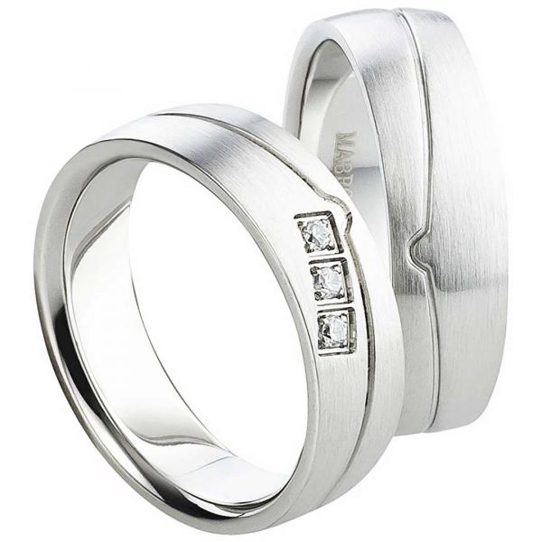 Preview: Edelstahlringe poliert für Paare AB1554-AB1555