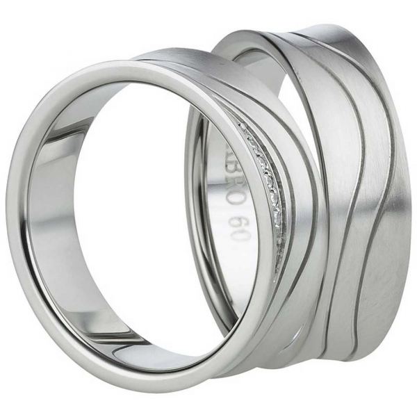 Preview: Partnerringe Edelstahl schlicht AB828-AB829