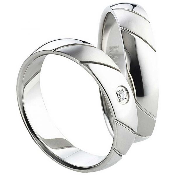 Preview: Edelstahl Partnerringe schlicht Design AB1552-AB1553