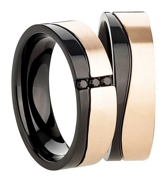 Partnerringe Edelstahl AB3744-AB3745 und Gravur