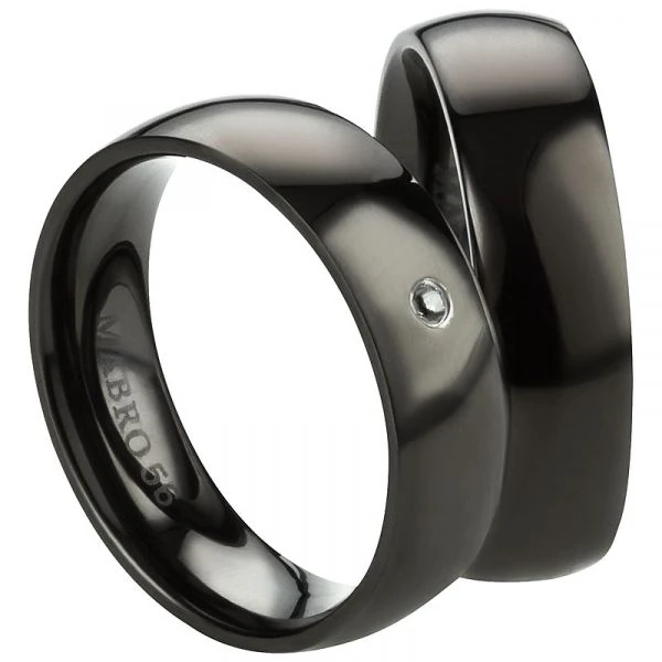 Partnerringe Edelstahlringe mit Zirkonia und Gravur