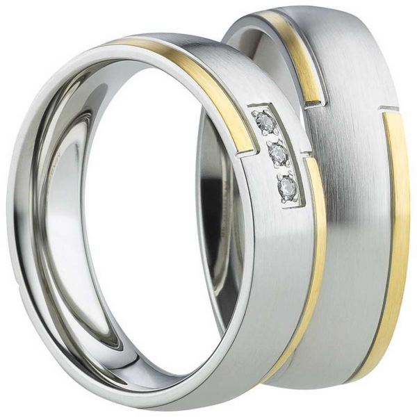 Preview: Edelstahlringe matt & glänzend kombiniert AB2196-AB2197