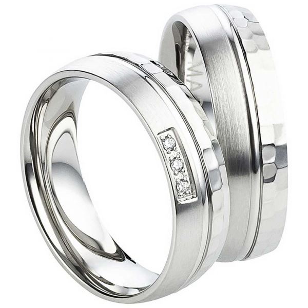 Preview: Moderne Partnerringe aus Edelstahl AB3122-AB3123
