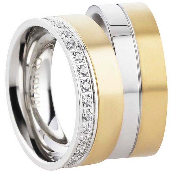 Preview: Brillante gravierbare Partnerringe AB2842-AB2843