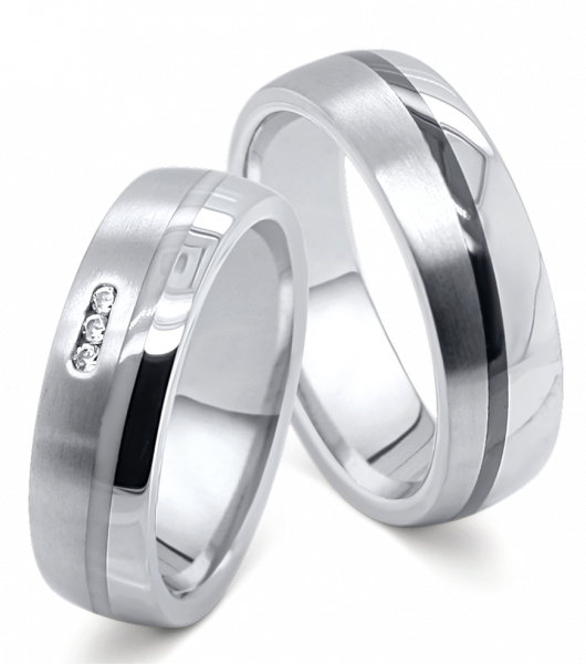 Preview: Titanringe mit Edelstahl AB4832+AB4833