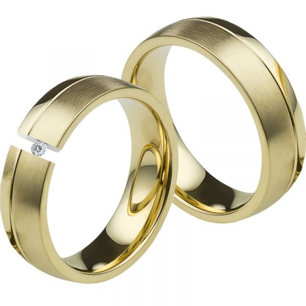 Preview: Edelstahlringe LUC25 mit Diamant - Beschichtet