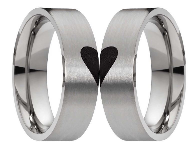 Preview: Partnerringe Titan PT023 mit Herz