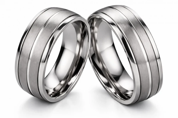 Titanringe T037 ohne Stein mit Gravur