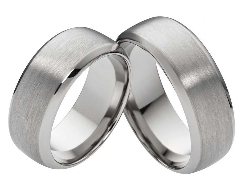 Preview: Partnerringe elegante Titanringe PT038