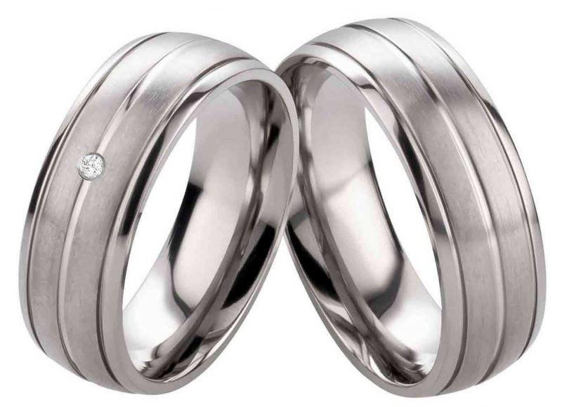 Preview: Partnerringe Titan PT044 mit Stein