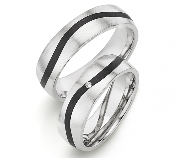 Silber Carbonring SR1936/SR1937 mit W/Si 0,015 CT Diamant