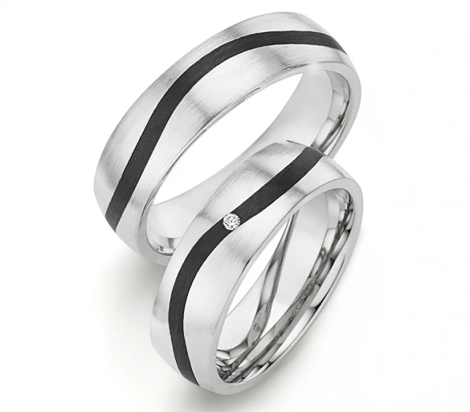 Silber Carbonring SR1936/SR1937 mit W/Si 0,015 CT Diamant