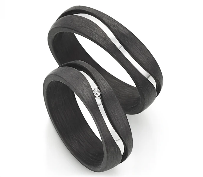 Silber Carbonring SR1938/SR1938 mit W/Si 0,015 CT Diamant