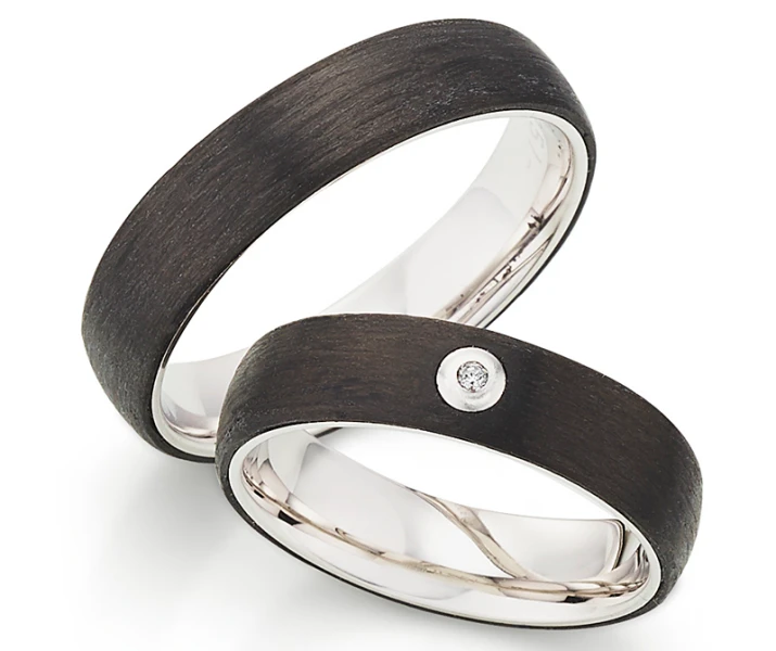 Silber Carbonring SR1946/SR1947 mit W/Si 0,015 CT Diamant