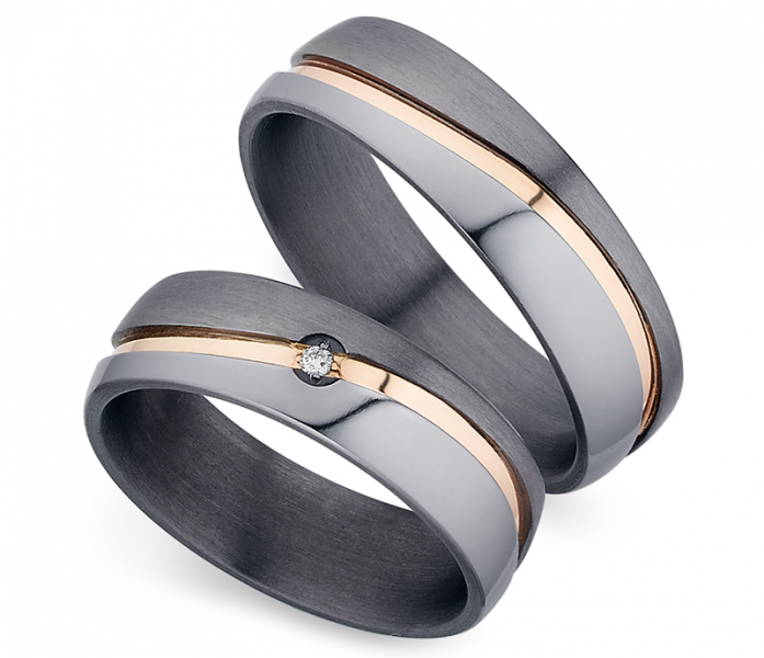 Preview: Tantal Silberringe AB4624/AB4625 mit Diamant