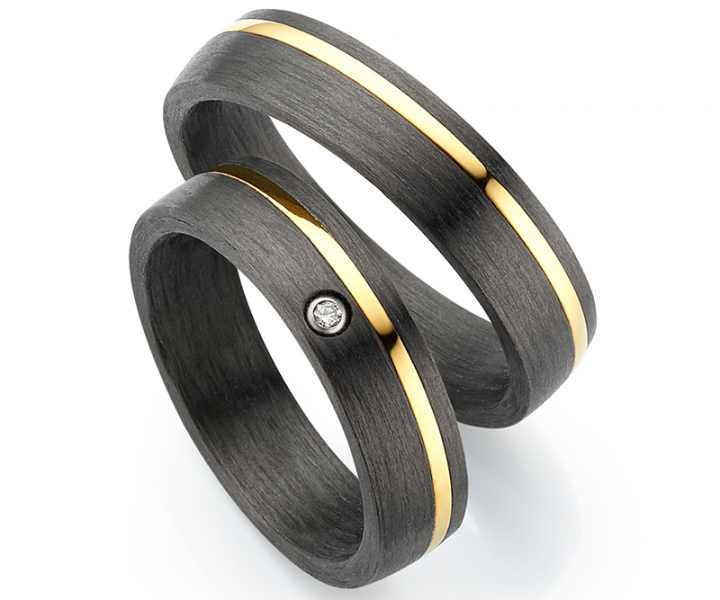 Preview: Titan Carbonring AB3932+33 mit W/Si 0,015 CT Diamant