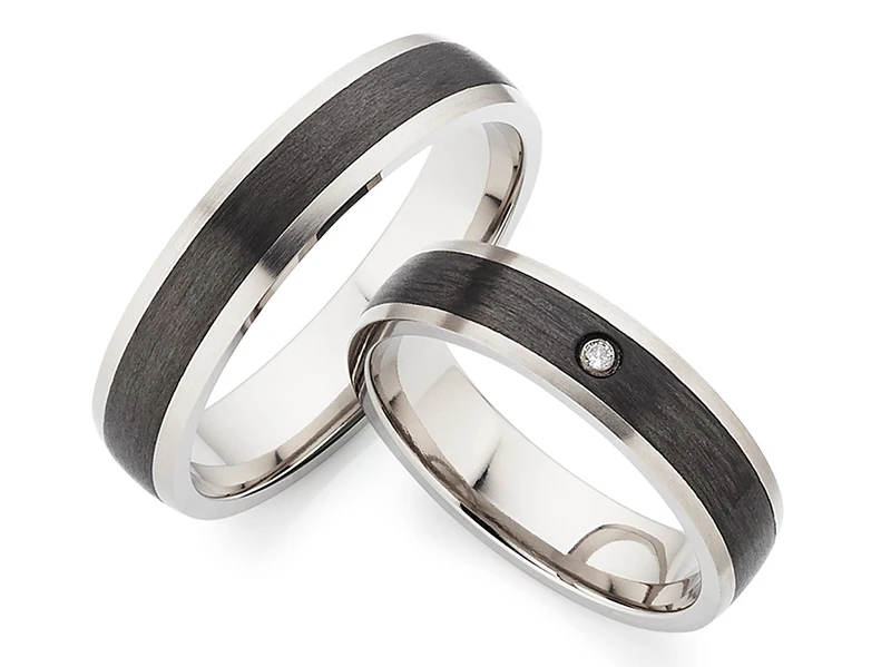 Titan Carbonring AB4104+105 mit W/Si 0,015 CT Diamant