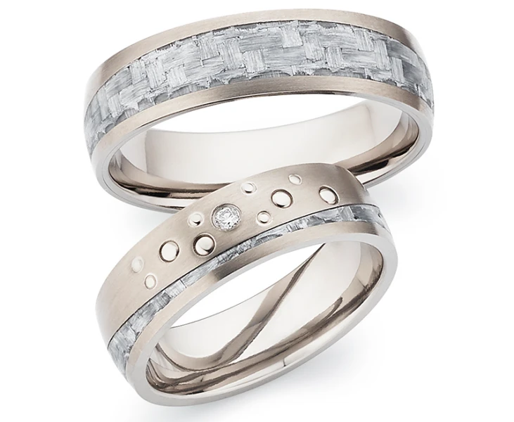 Titan Carbonring AB4106+107 mit W/Si 0,015 CT Diamant