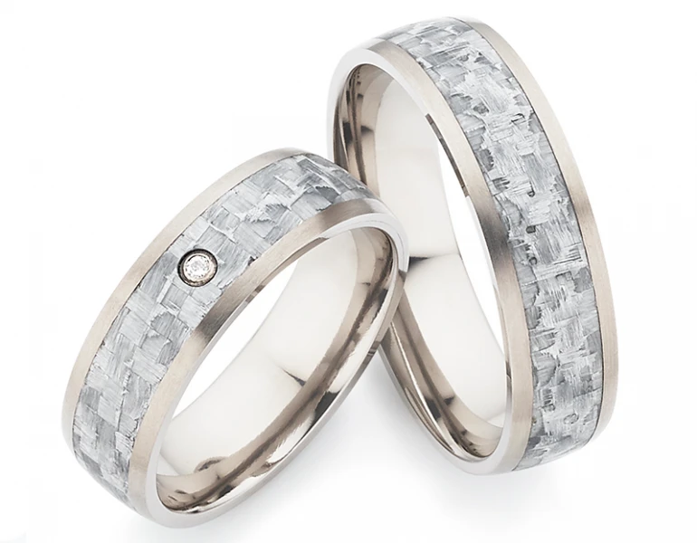 Titan Carbonring AB4108+109 mit W/Si 0,015 CT Diamant