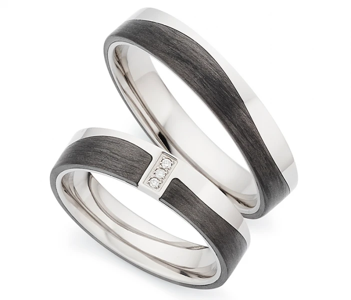 Titan Carbonring AB4110+111 mit W/Si 0,015 CT Diamant