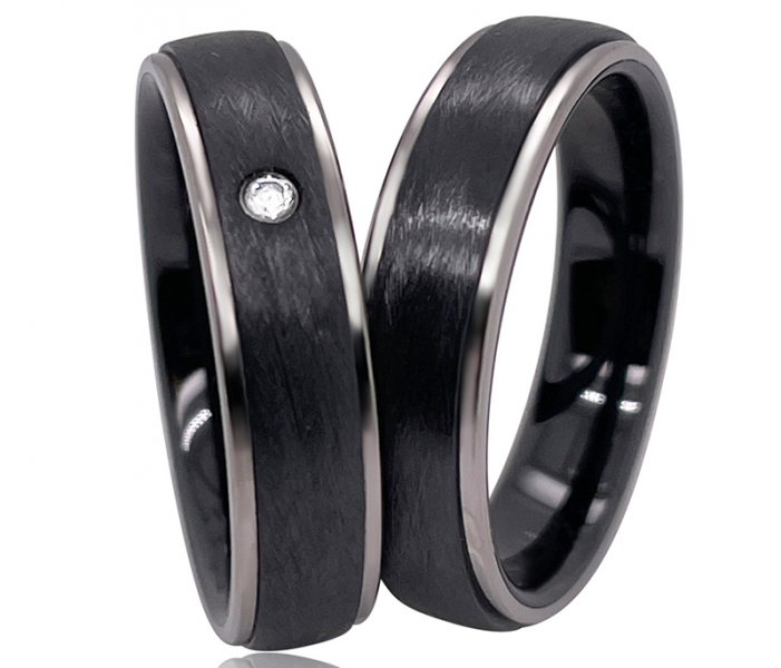 Preview: Ringe aus Titan Keramik AB4610/AB4611 mit Zirkonia