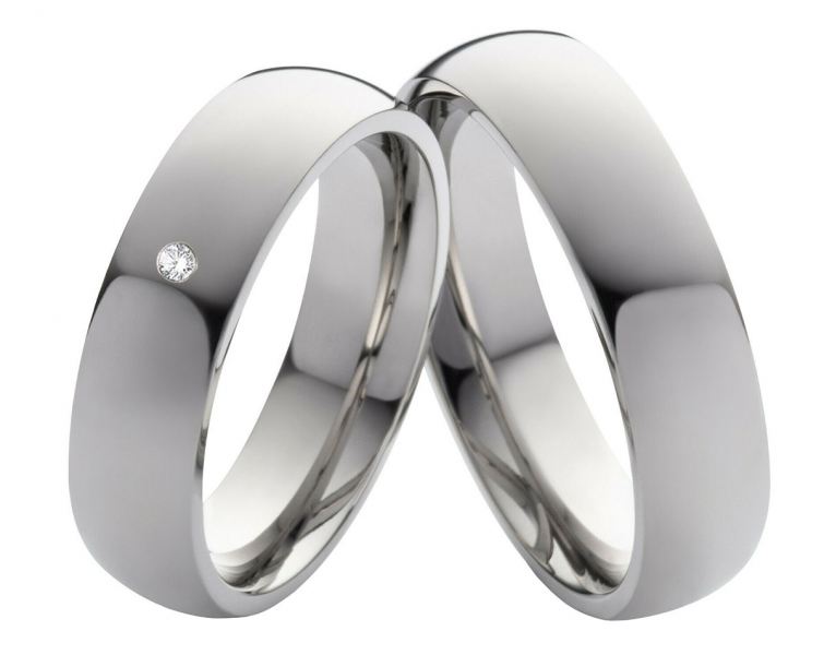 Preview: Partnerringe Titan PT032 mit Zirkonia oder Diamant