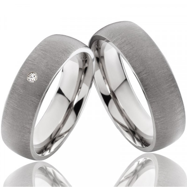 Partnerringe Titanringe MOR66 mit Stein