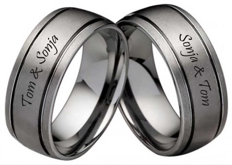 Wolframring W117 ohne Stein mit Außengravur