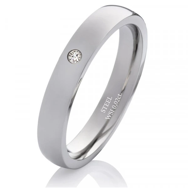 Damenring Edelstahl DE130 mit Zirkonia