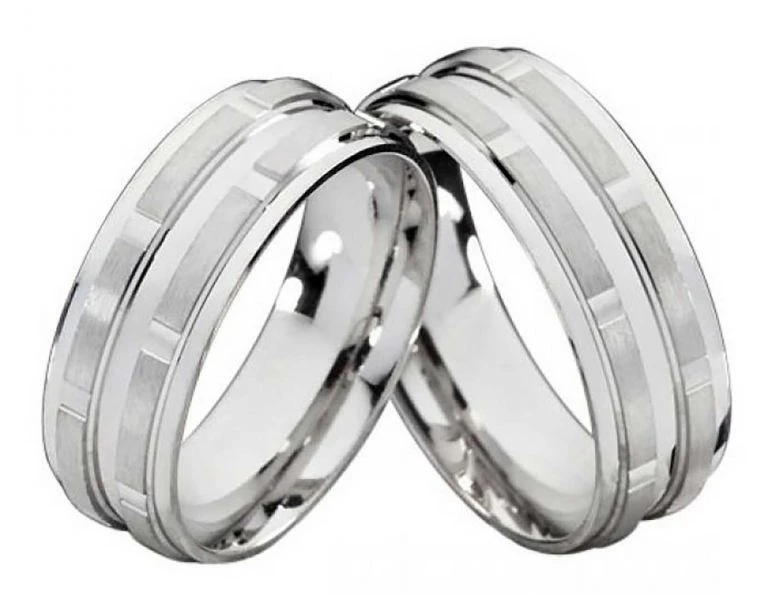 Rings-and-More Partnerringe Silberringe PS805 ohne Stein und Muster in Oberflaeche