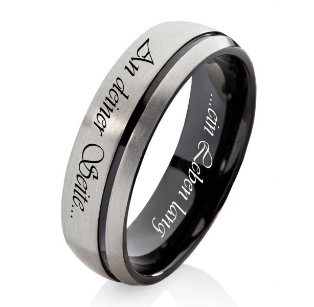 Preview: Herrenring Titanring HT137E mit Aussengravur