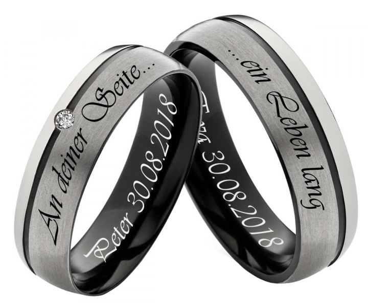 Preview: Partnerringe Titan PT005 Schwarz