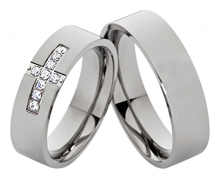 Partnerringe Titanringe PT015 mit Zirkonias