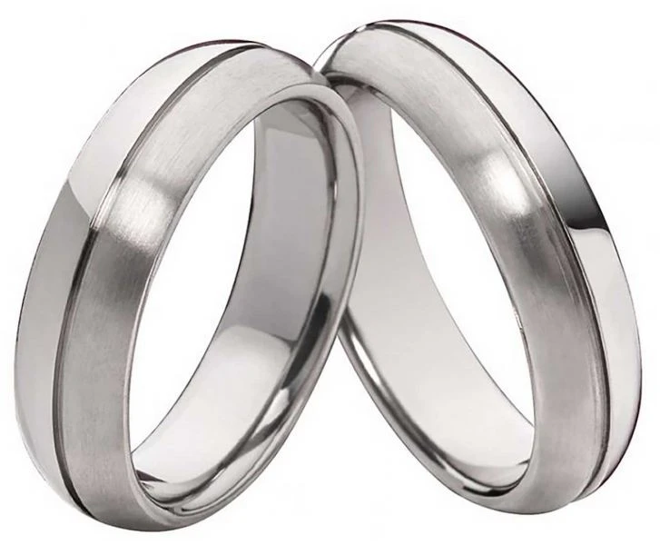 Titanringe T078 ohne Stein mit Gravur