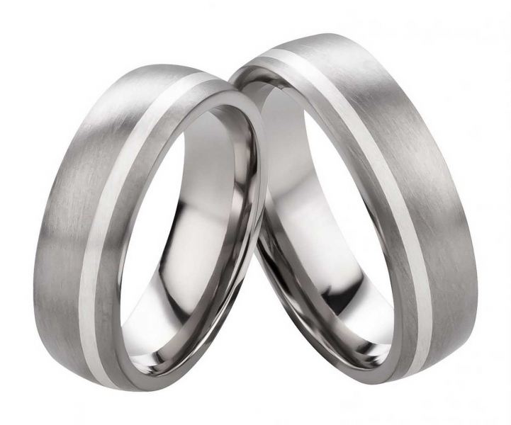 Preview: 925 Silber in Titanringe T087 breite 6mm und matt