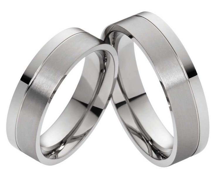 Preview: Eheringe Titanringe T124 längsmatt und poliert